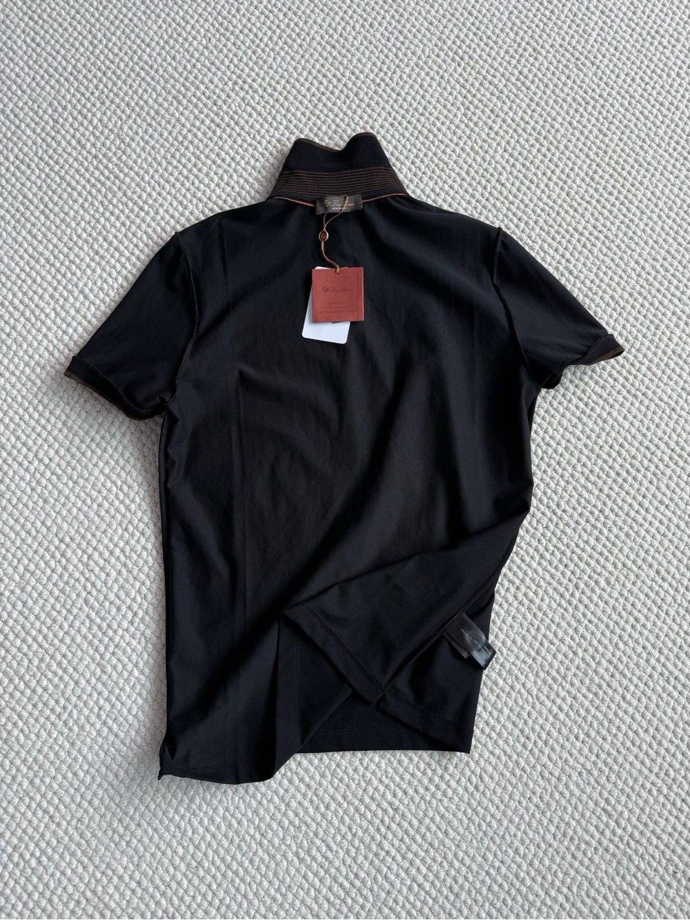 NWT Loro Piana Men's Brentwood Cotton-Blend Black Polo Shirt, Size S/M/L/XL/XXL